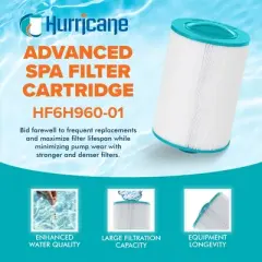 Hurricane 2 Pack HF6H960-01 Advanced Spa Filter Cartridge Replacement or PJW60TL-F2S, Unicel 6CH-960, Filbur FC-2800, J-300, J-400, 6540-476, 6540-383