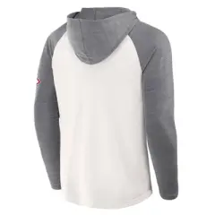 MLB Atlanta Braves Men's White Long Sleeve Lightweight Bi-blend Hooded Sweatshirt