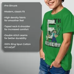 Boy's Minecraft Happy 6th Birthday T-Shirt