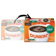 Dunkin' Decaf Medium Roast Coffee - Keurig K-Cup Pods - 10ct