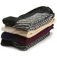 Mio Marino Womens Warm Wool Knitted Socks 4 Pack