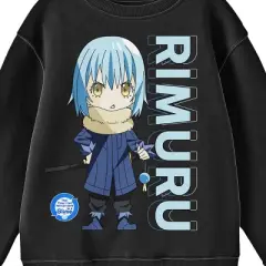 That Time I Got Reincarnated As A Slime Chibi Rimuru Youth Black Crew Neck Sweatshirt