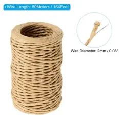 Unique Bargains Paper Covered Vine Wrapping Binding Garden Flower Bouquet Iron Wire