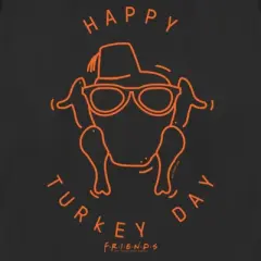 Women's Friends Happy Turkey Day Icon T-Shirt