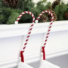 2ct Candy Cane Stocking Holder - Haute D&eacute;cor