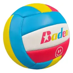 Baden Size 2 Volleyball - Light Blue/Pink: Rubber Bladder, Ages 2+