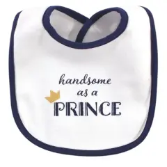 Hudson Baby Infant Boy Cotton Bibs 10pk, Handsome As A Prince, One Size