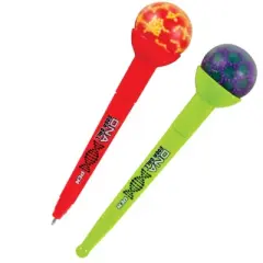 Squishy Top DNA Cosmic Boba Pens (4 Pack) - Fidget Fun Design, Black Ink