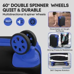 New York Xpress EL-2401 3PC Luggage Hardshell Expandable with 4 Spinner Wheels, Lightweight, 20" 24" 28"