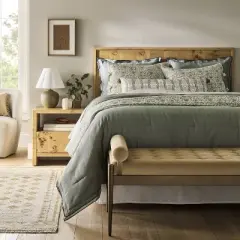 Ogden Nightstand Brown - Threshold&trade; designed with Studio McGee: Woodgrain, Open Shelf, Veneer Surface