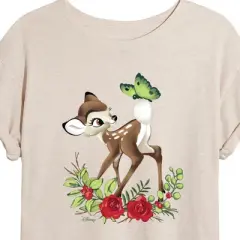 Women's - Disney - Christmas Botanical Butterfly Oversized Graphic T-Shirt