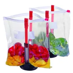 Jokari Suction Cup Base Baggy Opener Pro 4PK. Adjustable Arms Hold Food Storage Bags Open