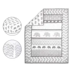 The Peanutshell Elephant Walk Baby Crib Bedding Set - 3pc