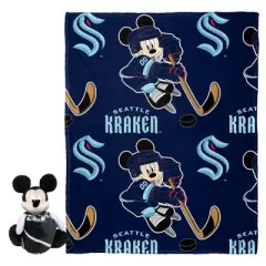 NHL Seattle Kraken Mickey Silk Touch Throw Blanket and Hugger