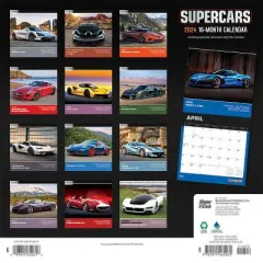 Browntrout 2024 Wall Calendar 12"x12" Motor Club Supercars
