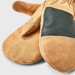 Men's Mixed Leather Dress Pig Suede Mittens - Goodfellow & Co&trade; Tan