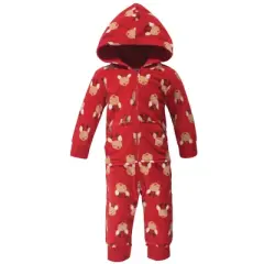 Hudson Baby Infant Fleece Jumpsuits, Coveralls, and Playsuits 2pk, Red Reindeer