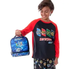 Beyblade Burst Spinner Top Anime Characters Insulated Dual Compartment Lunch Bag Blue