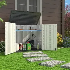 4.16 ft. W x 2.41 ft. D Durable Resin Storage Shed, Weather-Resistant Outdoor Storage Cabinet for Home, Patio and Garage