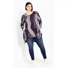 Women's Plus Size Eva Hacci Tunic - plum | ZIM & ZOE
