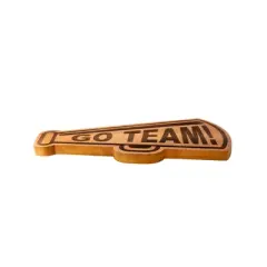 Slickblue Go Team Megaphone Wood Board, 9.25"x16" &ndash; Ideal for Serving Snacks at Sports Events & Gatherings