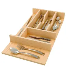 Rev-A-Shelf Natural Maple Right Size Utensil Insert Home Storage Kitchen Organizer 7 Compartment Drawer Accessory