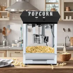 KWPZQEB Bar Style Popcorn Machine, Countertop Popcorn Maker with 2-Switch Design, 6 Oz Kettle Makes Up to 24 Cups for Events, Home Theater