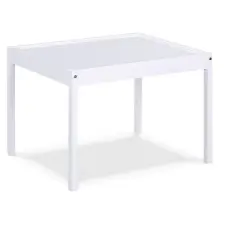 Yinvani White 3 Piece Solid Wood Toddler Table with 2 Chairs Set