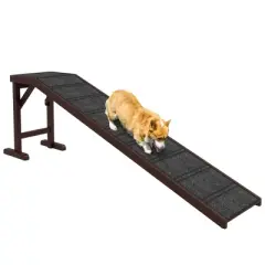 JUJABU Brown PawHut Dog Ramp for Bed