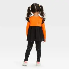 Toddler Girls' Halloween Long Sleeve Cat Set - Cat & Jack&trade; Orange