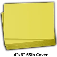 Hamilco Colored Scrapbook Cardstock Paper 4x6 Card Stock Paper 65 lb Cover 100 Pack (Fresh Lemon)