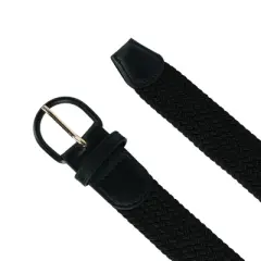 CTM Men's Elastic Braided Belt with Covered Buckle (Big & Tall Available)