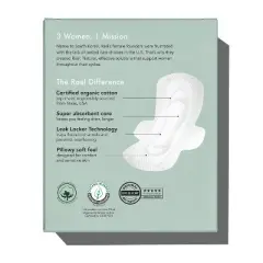 Rael Organic Cotton Cover Regular Menstrual Fragrance Free Pads - Unscented - 16ct
