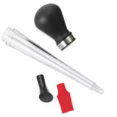 Cuisipro 2-in-1 Baster With Silicone Brush Head and Shower Attachment, Black