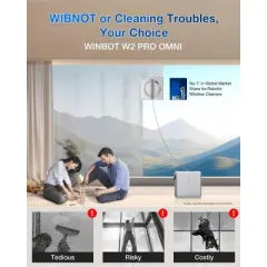 ECOVACS WINBOT W2 PRO Omni Window Cleaning Robot, Multi-Functional Station, 12-Level Protection
