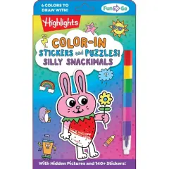 Color-In Stickers and Puzzles! Silly Snackimals - (Highlights Fun to Go) (Paperback)