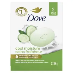 Dove Beauty Cool Moisture Beauty Bar Soap - Cucumber & Green Tea - 3.75oz each