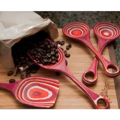 Island Bamboo 8-Inch Pakkawood Scoop, Red