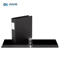 Davis Group 6pk 1.5" Premium Economy Round Ring Binder Black: Hard Cover, 275 Sheet Capacity, 2 Pockets, Polypropylene