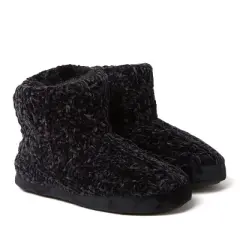 Dearfoams Women's Leah Chenille Cable Bootie Slipper