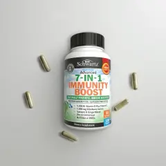 7-in-1 Immunity Support Capsules with Zinc Vitamin C & D 5000 IU Elderberry Ginger D3, Natural Immune System Booster Defense, Bioschwartz, 120ct