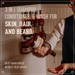 18.21 Man Made Noble Oud 3-in 1 Mens Shampoo+Conditioner+Body Wash, 18 oz