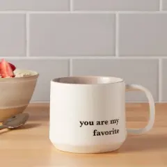 15oz Stoneware You Are My Favorite Mug - Threshold&trade;: Traditional White Coffee Mugs, Dishwasher & Microwave Safe