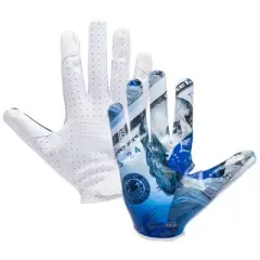 Battle Sports Adult "Blue Strips" Doom Speed Receiver Football Glove