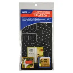 Westcott&reg; LetterCraft Permanent Vinyl Lettering, Helvetica, 2-Inch, Black, 116 Per Pack, 2 Packs