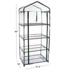Nature Spring 4-Tier Outdoor Mini Greenhouse with Cover