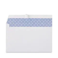 Universal Peel Seal Strip Security Tint Business Envelope, #10, Square Flap, Self-Adhesive Closure, 4.13 x 9.5, White, 100/Box
