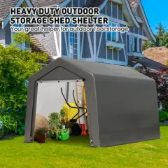 Portable Shed,Outdoor Storage Shelter,Heavy Duty Waterproof Storage Tent Sheds with Roll-up Zipper Door for Motorcycle,Bike,Garden Tools
