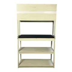 FONTOI 39.37" 5-Tier Bakers Rack for Kitchen with Storage, Coffee Bar, Kitchen Shelves, Black White, 15.75"*66.93"*39.37"