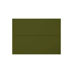 JAM Paper A6 Square Flap Envelopes Peel & Press 70lb 4 3/4 x 6 1/2 Olive Green 50 Pack (4875-81-50)
